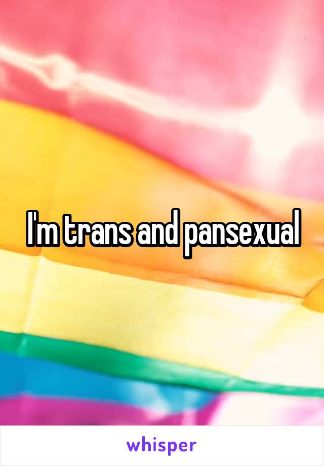I'm trans and pansexual