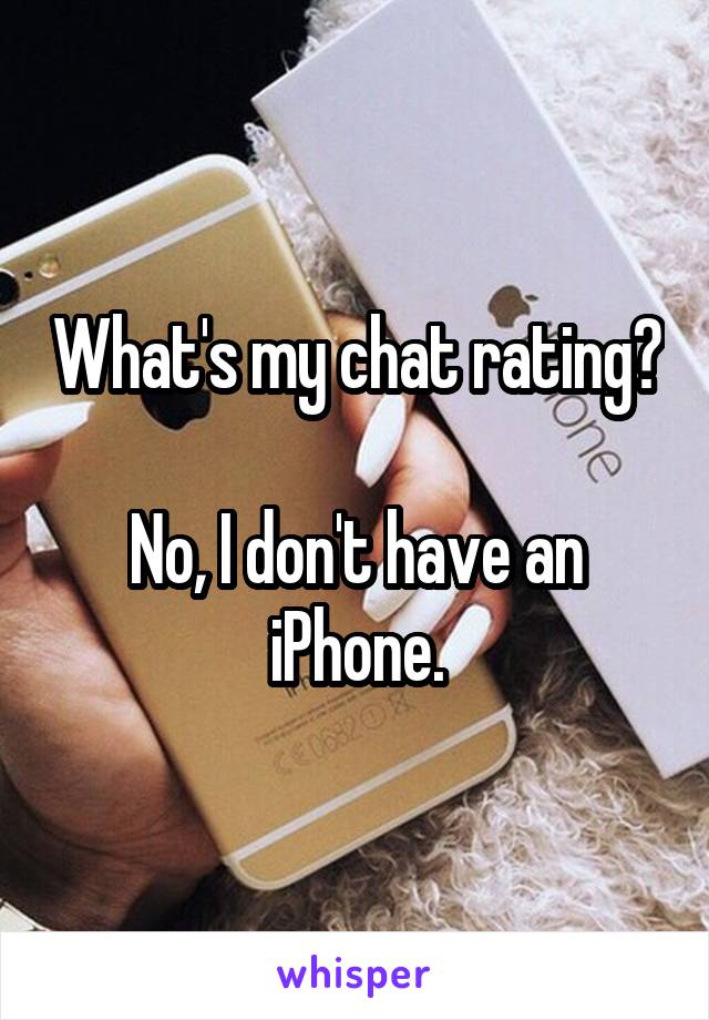 What's my chat rating?

No, I don't have an iPhone.