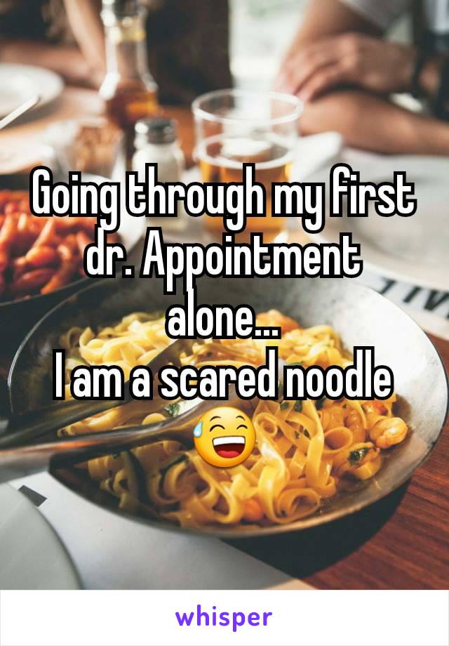 Going through my first dr. Appointment alone...
I am a scared noodle 😅