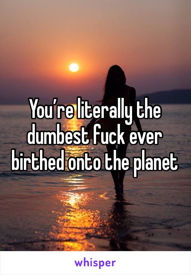 You’re literally the dumbest fuck ever birthed onto the planet 