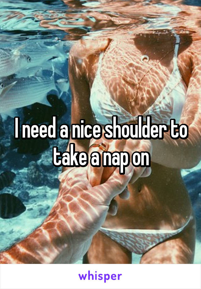 I need a nice shoulder to take a nap on