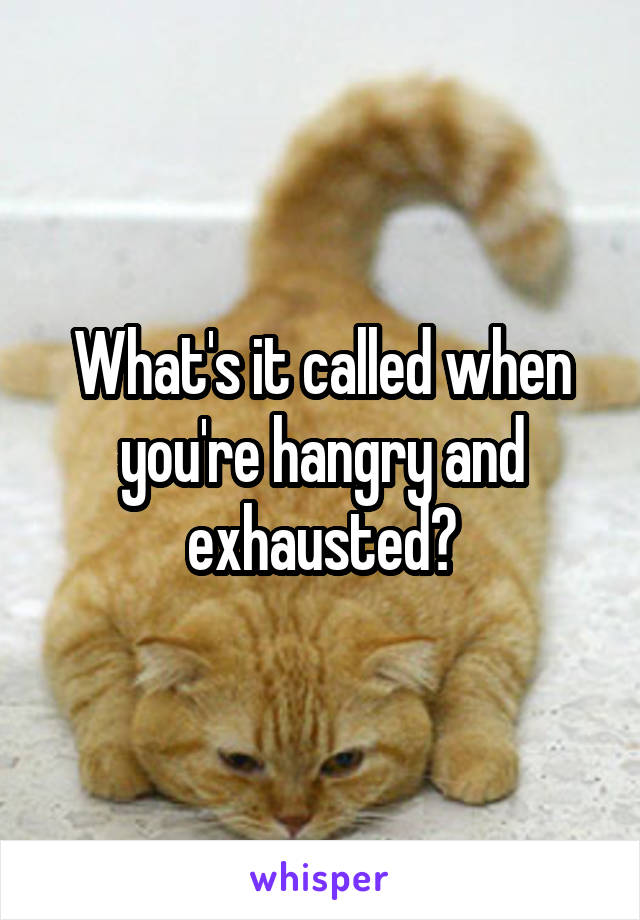 What's it called when you're hangry and exhausted?