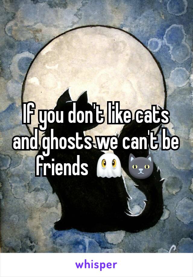 If you don't like cats and ghosts we can't be friends 👻🐱