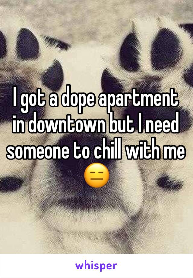 I got a dope apartment in downtown but I need someone to chill with me 😑