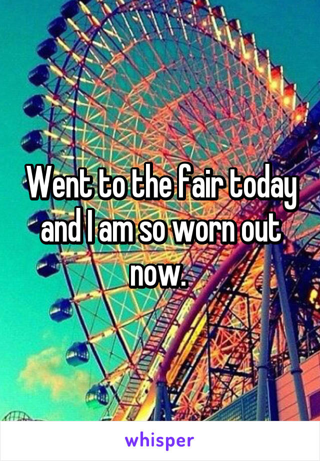 Went to the fair today and I am so worn out now. 