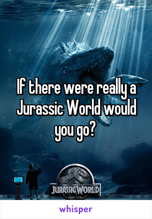 If there were really a Jurassic World would you go? 