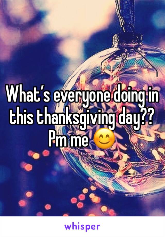 What’s everyone doing in this thanksgiving day?? Pm me 😊