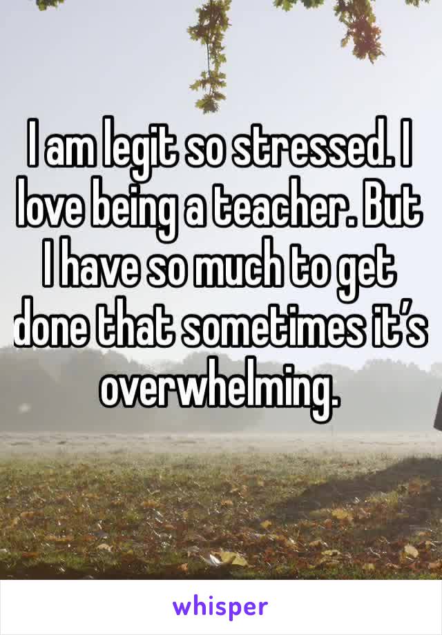 I am legit so stressed. I love being a teacher. But I have so much to get done that sometimes it’s overwhelming. 