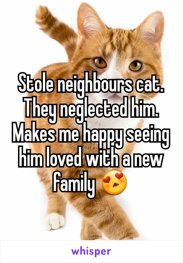 Stole neighbours cat. They neglected him. Makes me happy seeing him loved with a new family 😍