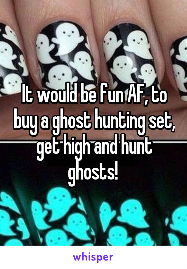 It would be fun AF, to buy a ghost hunting set, get high and hunt ghosts! 