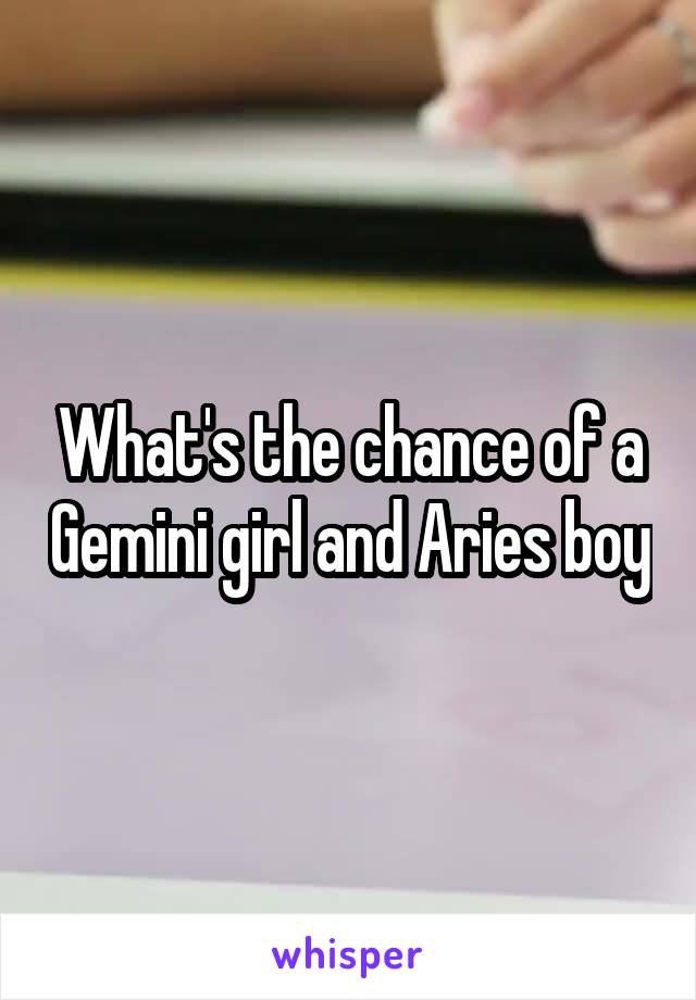 What's the chance of a Gemini girl and Aries boy