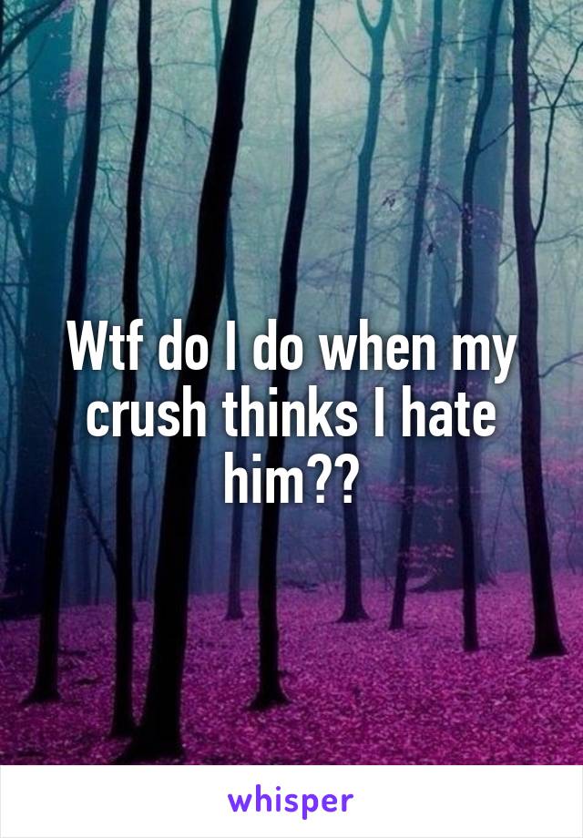 Wtf do I do when my crush thinks I hate him??