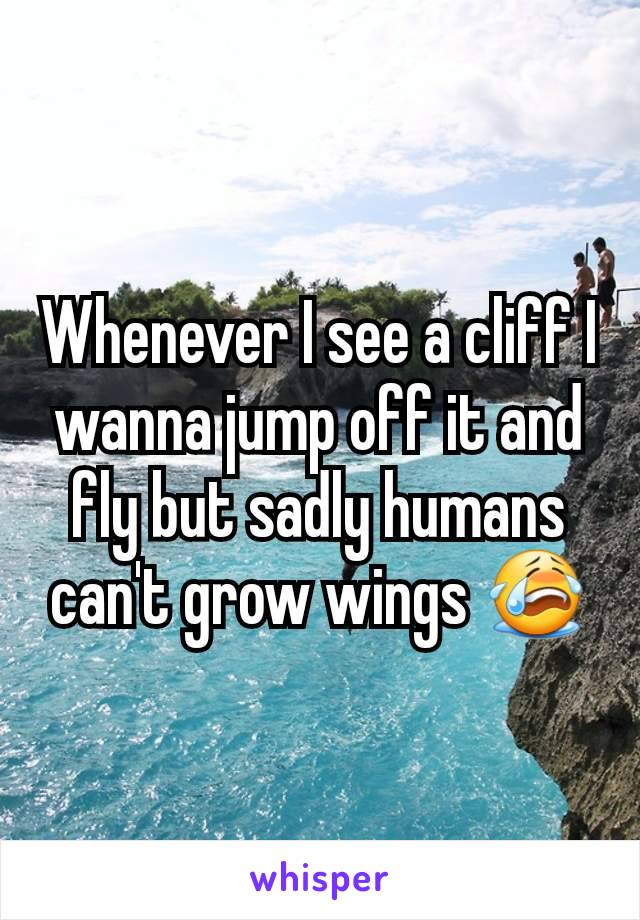 Whenever I see a cliff I wanna jump off it and fly but sadly humans can't grow wings 😭