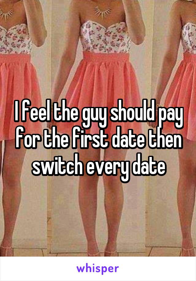 I feel the guy should pay for the first date then switch every date
