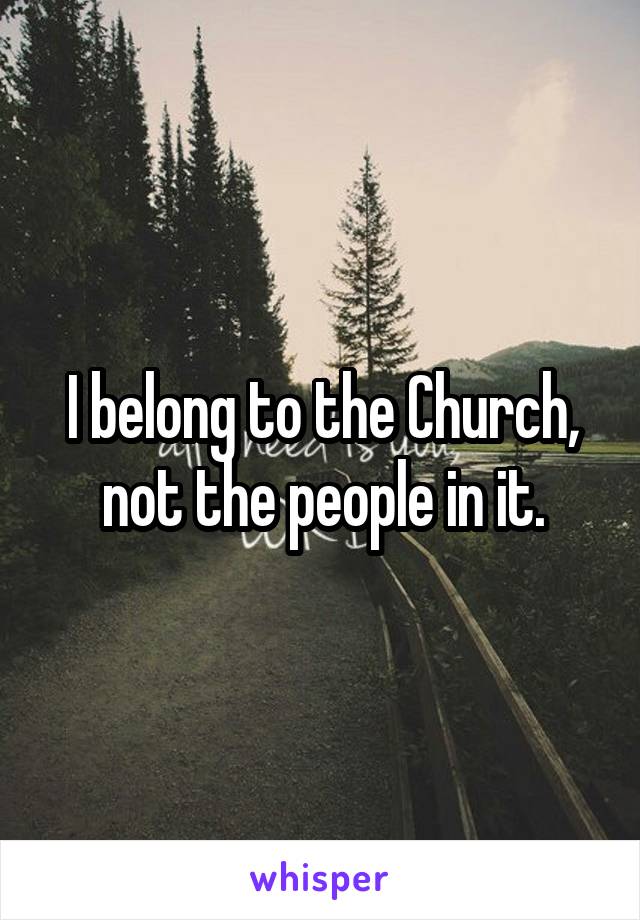 I belong to the Church, not the people in it.