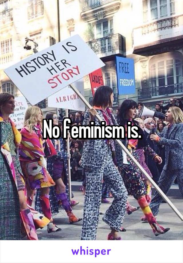 No feminism is.