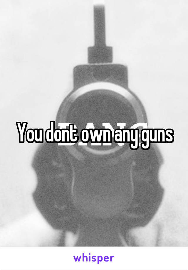 You dont own any guns