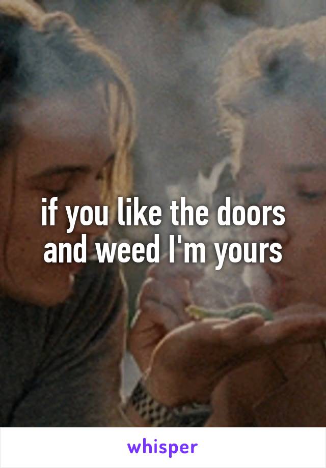if you like the doors and weed I'm yours