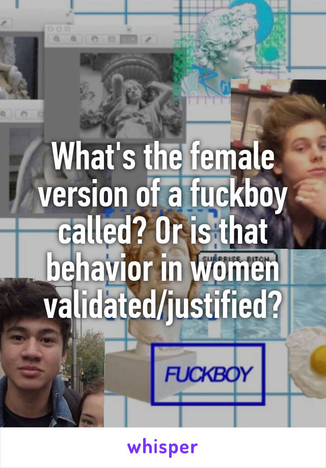 What's the female version of a fuckboy called? Or is that behavior in women validated/justified?