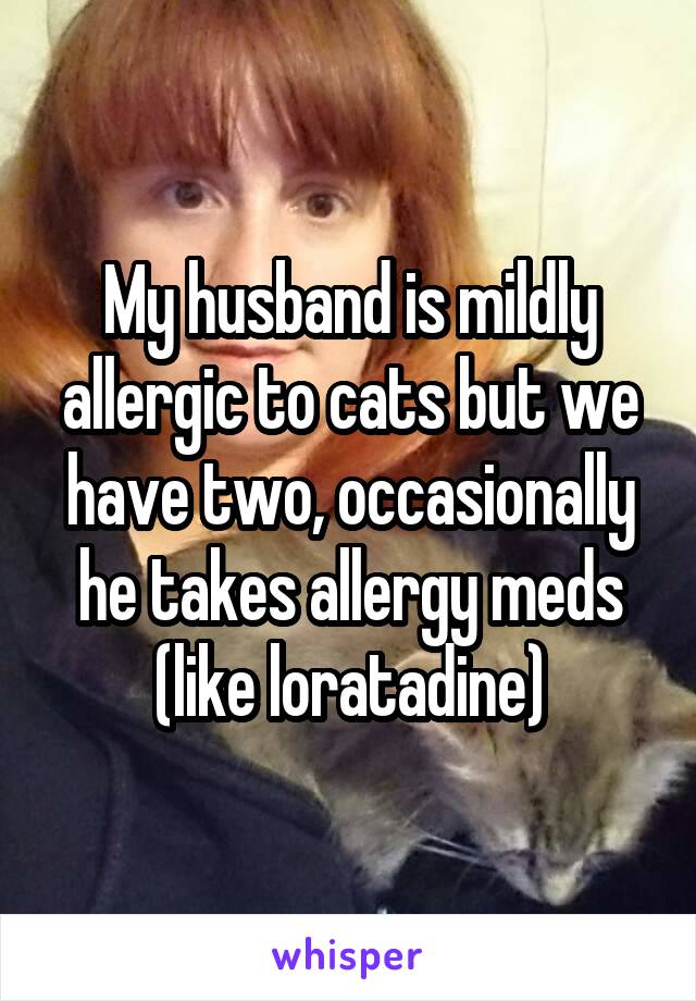 My husband is mildly allergic to cats but we have two, occasionally he takes allergy meds (like loratadine)
