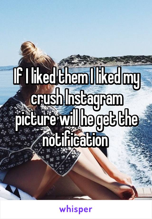 If I liked them I liked my crush Instagram picture will he get the notification 