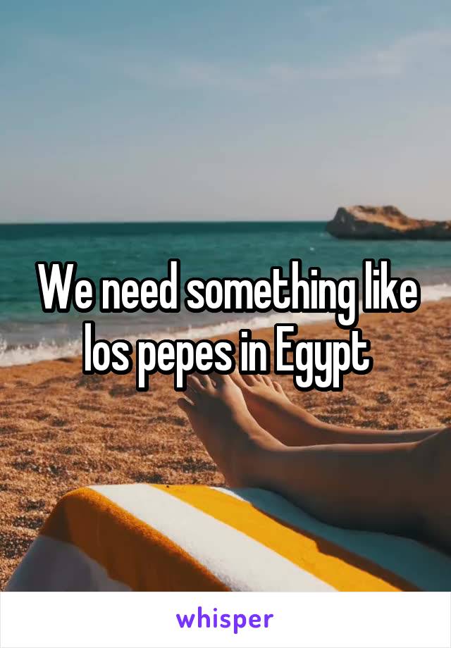 We need something like los pepes in Egypt