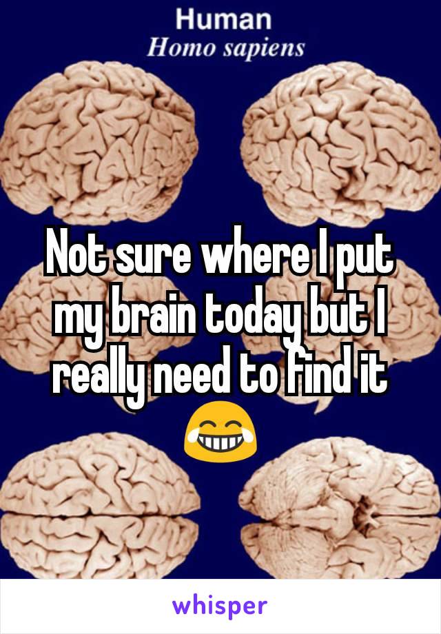 Not sure where I put my brain today but I really need to find it 😂