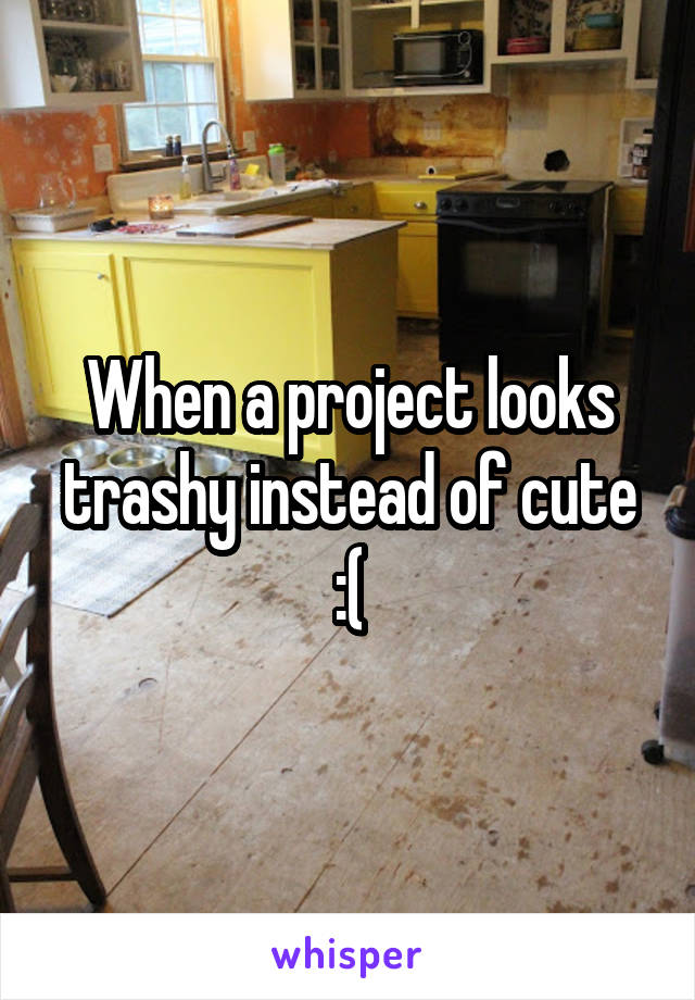 When a project looks trashy instead of cute :(