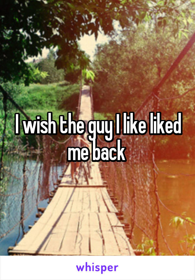I wish the guy I like liked me back 