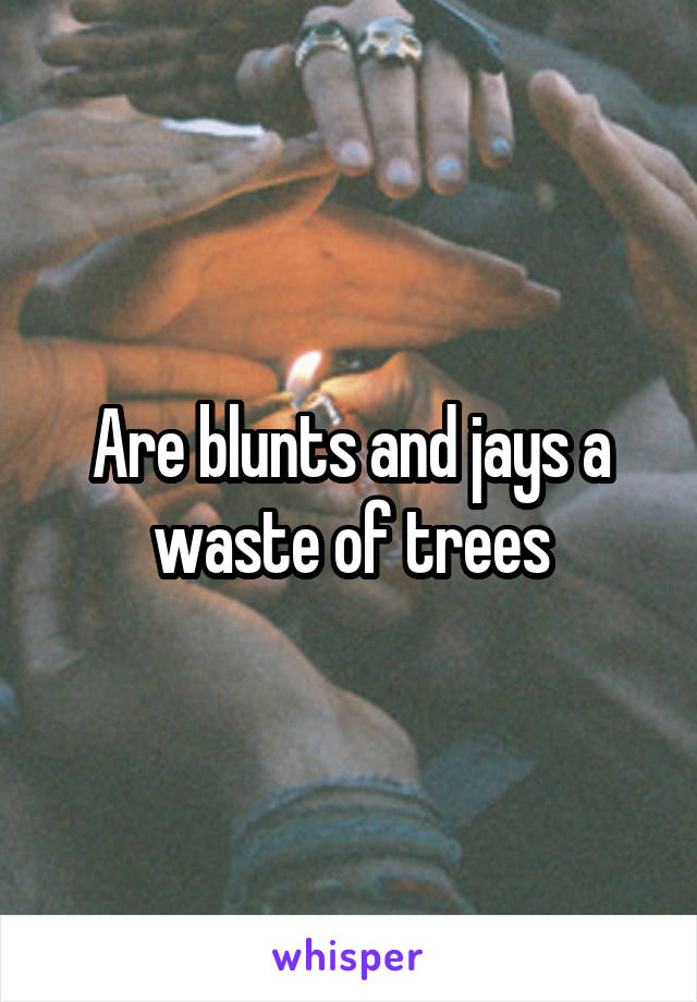 Are blunts and jays a waste of trees