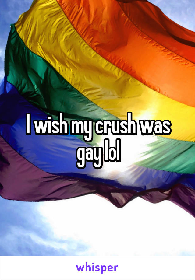 I wish my crush was gay lol