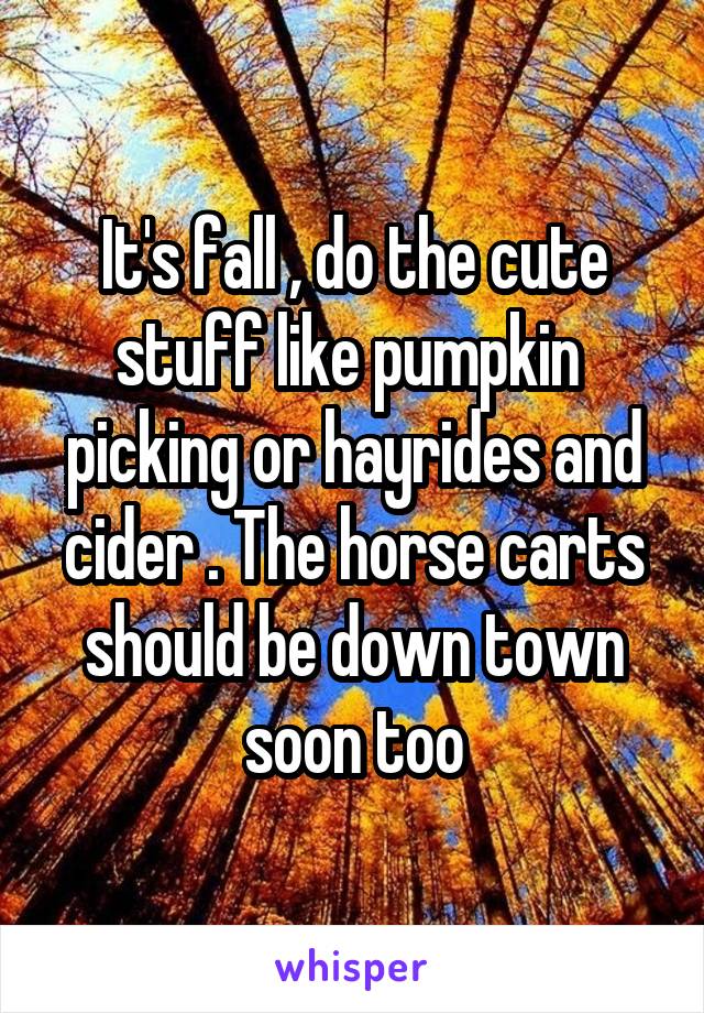 It's fall , do the cute stuff like pumpkin  picking or hayrides and cider . The horse carts should be down town soon too