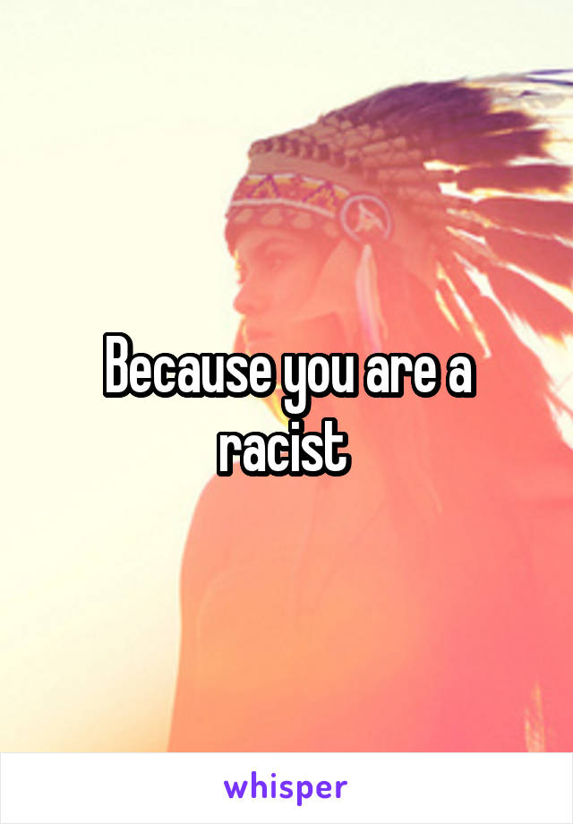 Because you are a racist 
