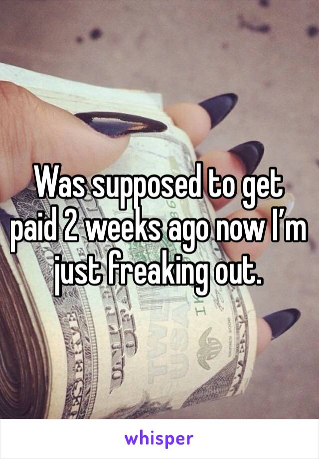 Was supposed to get paid 2 weeks ago now I’m just freaking out.  