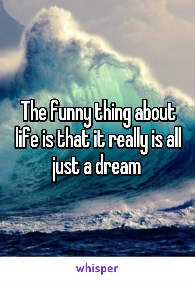 The funny thing about life is that it really is all just a dream 