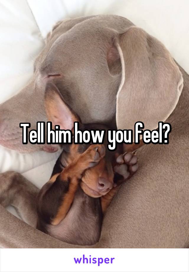Tell him how you feel?