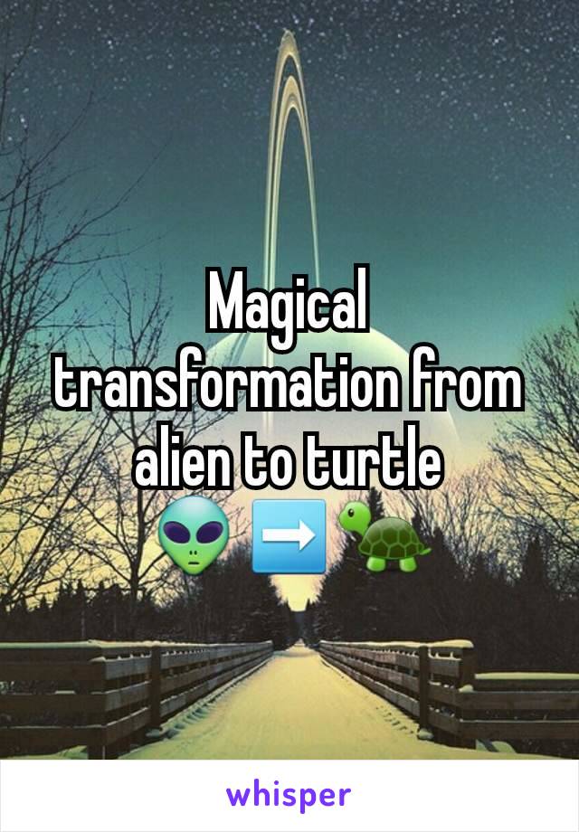 Magical transformation from alien to turtle
👽➡️🐢