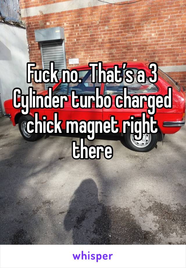 Fuck no.  That’s a 3 Cylinder turbo charged chick magnet right there