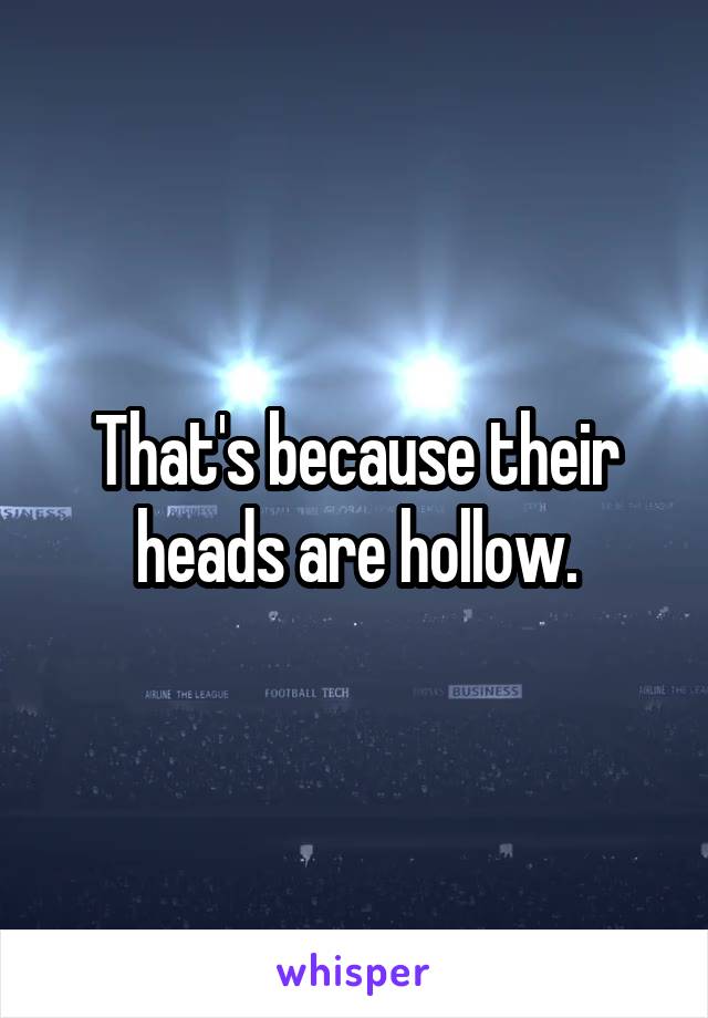 That's because their heads are hollow.