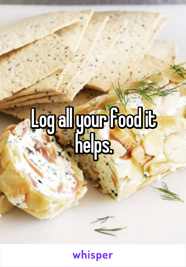 Log all your food it helps.
