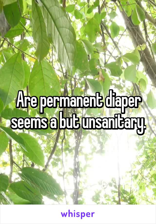 Are permanent diaper seems a but unsanitary.