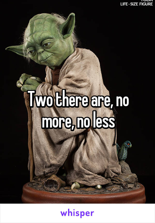 Two there are, no more, no less