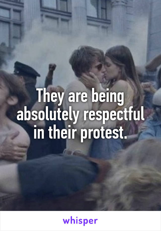 They are being absolutely respectful in their protest.