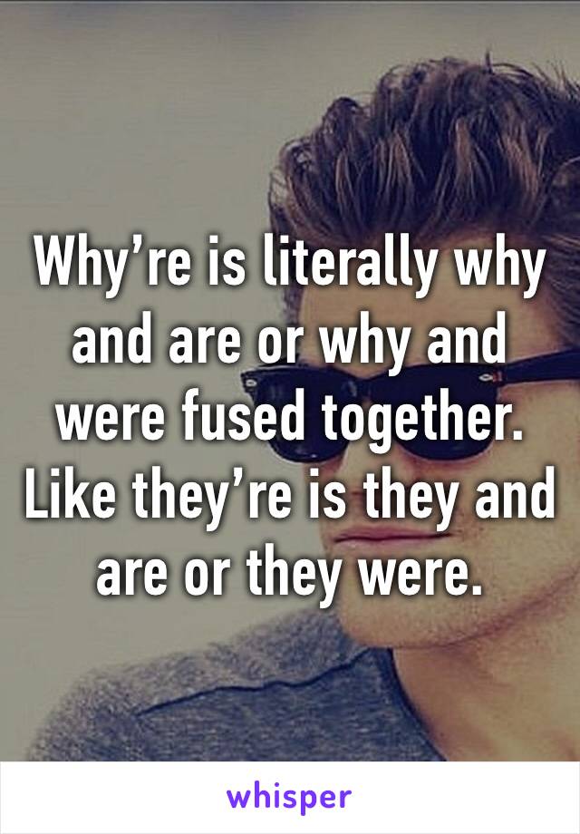 Why’re is literally why and are or why and were fused together. Like they’re is they and are or they were.