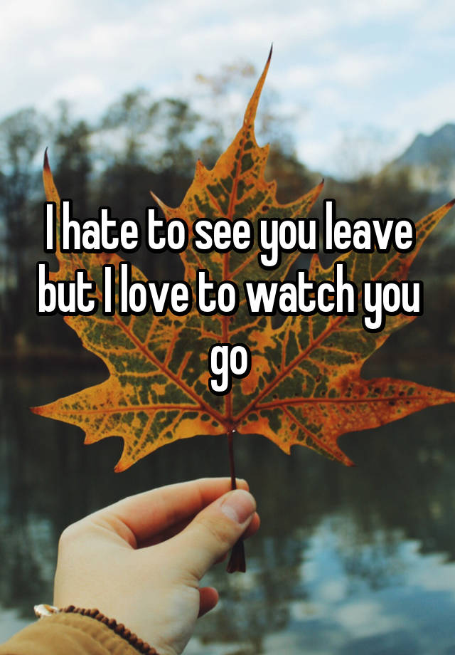 i-hate-to-see-you-leave-but-i-love-to-watch-you-go