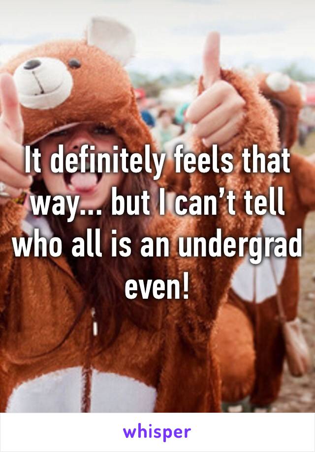 It definitely feels that way... but I can’t tell who all is an undergrad even!