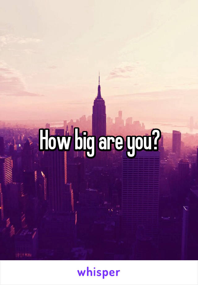 How big are you?