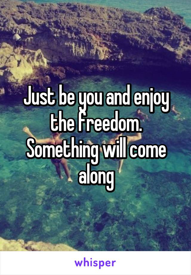 Just be you and enjoy the freedom. Something will come along