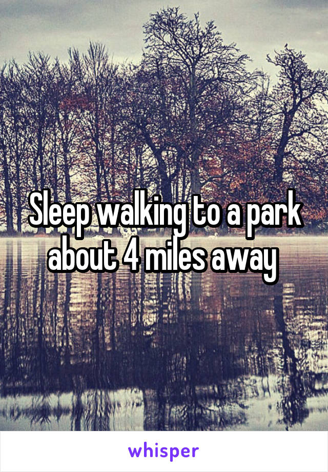 Sleep walking to a park about 4 miles away 