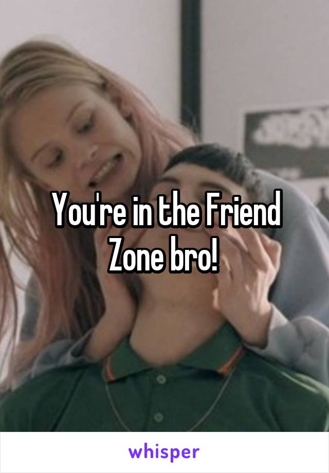 You're in the Friend Zone bro! 